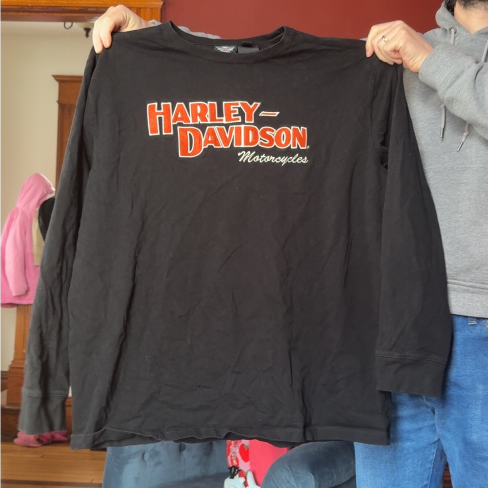 Harley-Davidson Black and Orange Long Sleeve Tee